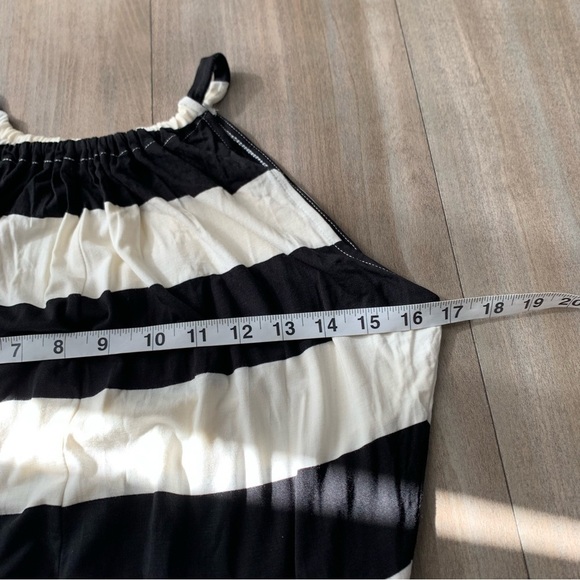 GAP halterneck handkerchief striped midi dress black white size medium - Picture 6 of 8